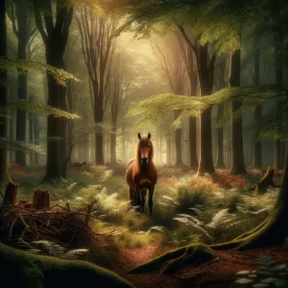 конь в лесу